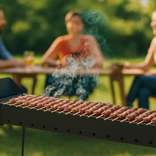 Galileo Πτυσσόμενη ψησταριά για αρνίσια καλαμάκια με κάρβουνο, δομή...