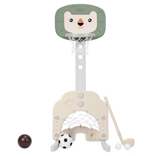 Costway Σετ Μπάσκετ 3-σε-1 για Μικρά Παιδιά με Ρυθμιζόμενο Ύψος - Π...