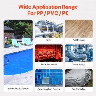 VEVOR  Πλαστικός Συγκολλητής Θερμού Αέρα 1600W με 9 Αξεσουάρ  PVCBR...