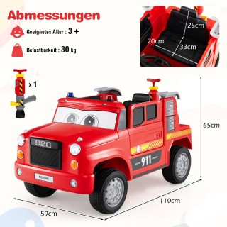 Costway Παιδικό Ηλεκτρικό Αυτοκίνητο Πυροσβεστικής με Νεροπίστολο &...