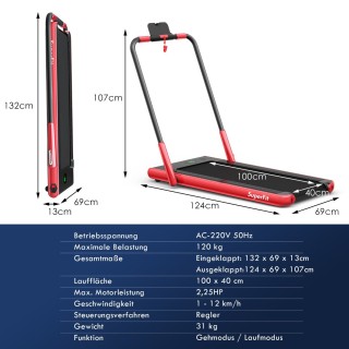 Costway Πτυσσόμενος Διάδρομος 2-σε-1 με Αθόρυβο Κινητήρα και Bluet... Costway Πτυσσόμενος Διάδρομος 2-σε-1 με Αθόρυβο Κινητήρα και Bluet...