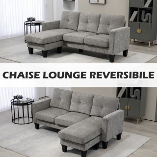 HOMCOM Γωνιακός Καναπές 3 Θέσεων με Μαξιλάρι Καθίσματος και Πλάτης... HOMCOM Γωνιακός Καναπές 3 Θέσεων με Μαξιλάρι Καθίσματος και Πλάτης...