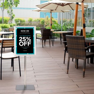 Costway Σετ 2 Ρυθμιζόμενων Ασημί Πινακίδων Πληροφόρησης A3 - Επιδαπ... Costway Σετ 2 Ρυθμιζόμενων Ασημί Πινακίδων Πληροφόρησης A3 - Επιδαπ...