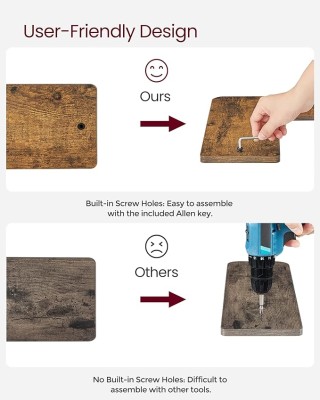 Σετ Επιτοίχια  Ράφια  2 τμχ  Χρώματος  Ρουστίκ Καφέ και Μαύρο  Vasa...