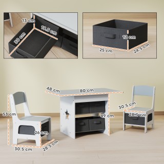 AIYAPLAY Σετ Τραπέζι και Καρέκλες για Παιδιά 3-8 Ετών με 6 Συρτάρια... AIYAPLAY Σετ Τραπέζι και Καρέκλες για Παιδιά 3-8 Ετών με 6 Συρτάρια...