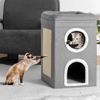 BAKAJI Γατόσπιτο με 3 Επίπεδα και Ονυχοδρόμιο 41x41x63 εκ. 02842218 BAKAJI Γατόσπιτο με 3 Επίπεδα και Ονυχοδρόμιο 41x41x63 εκ. 02842218