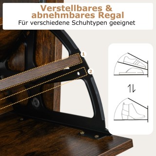 Costway Λευκή/Καφέ Λεπτή Ξύλινη Παπουτσοθήκη με 2 Πτυσσόμενα Τμήματ... Costway Λευκή/Καφέ Λεπτή Ξύλινη Παπουτσοθήκη με 2 Πτυσσόμενα Τμήματ...