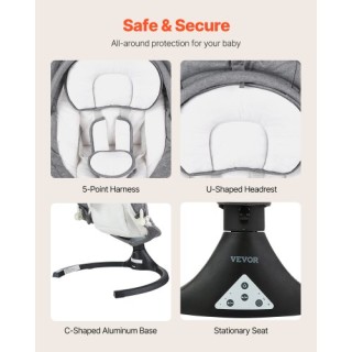 VEVOR Βρεφική Κούνια 5 Ταχυτήτων, 3 Θέσεις, Τηλεχειριστήριο, Μπάρα ... VEVOR Βρεφική Κούνια 5 Ταχυτήτων, 3 Θέσεις, Τηλεχειριστήριο, Μπάρα ...