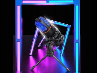 Verk Group USB RGB Στούντιο Μικρόφωνο με Τρίποδο για Υπολογιστή, St...