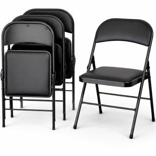 Shally Dogan Σετ 4 Μεταλλικές Μαύρες Καρέκλες με Εργονομική Σχέση κ...