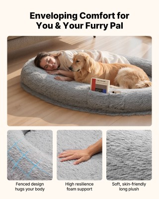 VEVOR Ορθοπεδικό Κρεβάτι Ανθρώπου με Memory Foam 1740x1180x240mm, Π...