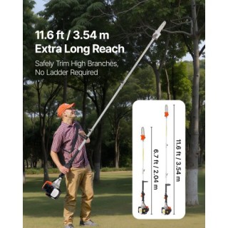 VEVOR 33cc Βενζινοκίνητο Κονταροπρίονο 2-Χρόνου με 8 Λεπίδα ECCYJCS...