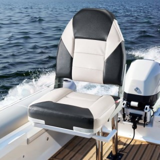 VEVOR Κάθισμα Βάρκας Υψηλής Πλάτης Μαύρο & Γκρι ZDCZYGKB2JHHOSF4P001V0