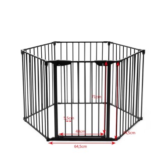 Costway Πτυσσόμενο Προστατευτικό Τζακιού με Πόρτα Ασφαλείας & Στήρι...