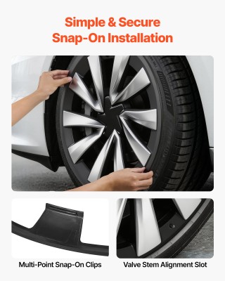 VEVOR Καλύμματα Ζαντών 20 για Tesla Model Y 2025, Σετ 4 Τεμαχίων, Μ...