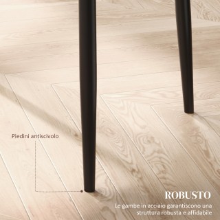 Σετ 2 Μοντέρνες Καρέκλες Τραπεζαρίας HOMCOM με Ψηλή Πλάτη από Συνθε...