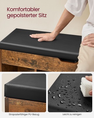 Πάγκος Παπουτσιών VASAGLE με Μαξιλάρι, Χωρητικότητα 150 kg, Καφέ Ru... Πάγκος Παπουτσιών VASAGLE με Μαξιλάρι, Χωρητικότητα 150 kg, Καφέ Ru...