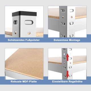 Costway Ρυθμιζόμενη Μεταλλική Ραφιέρα 5 Επιπέδων για Βαρύ Φορτίο -... Costway Ρυθμιζόμενη Μεταλλική Ραφιέρα 5 Επιπέδων για Βαρύ Φορτίο -...