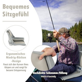 Costway Κάθισμα Σκάφους Χαμηλής Πλάτης 51 x 57 x 35 cm με Πτυσσόμε... Costway Κάθισμα Σκάφους Χαμηλής Πλάτης 51 x 57 x 35 cm με Πτυσσόμε...