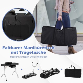 Costway Φορητό Μαύρο Τραπέζι Μανικιούρ με Στήριγμα Καρπού και Θήκη ... Costway Φορητό Μαύρο Τραπέζι Μανικιούρ με Στήριγμα Καρπού και Θήκη ...