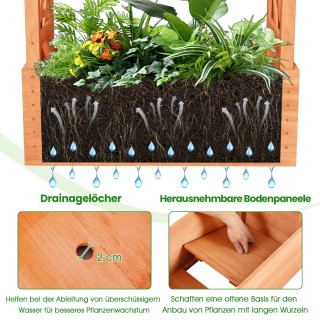 Costway  Υπερυψωμένο Παρτέρι με Πλέγμα & Κρεμαστή Στέγη για Αναρριχ...