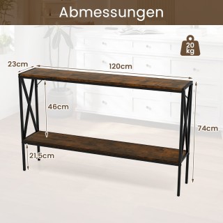 Costway  Κονσόλα 120 εκ. στενή τραπεζάκι εισόδου με γεωμετρικό μετα...