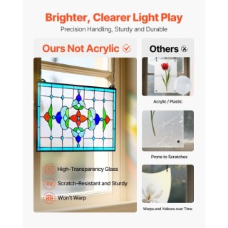 VEVOR Βιτρό Κρεμαστό Τζάμι Tiffany με Αλυσίδα 26 x 16 Ίντσες HXFXCS... VEVOR Βιτρό Κρεμαστό Τζάμι Tiffany με Αλυσίδα 26 x 16 Ίντσες HXFXCS...