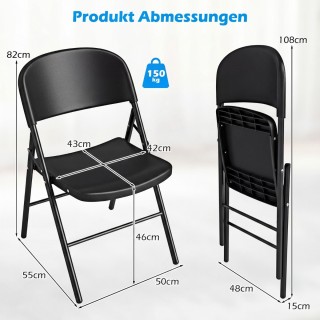 Costway Σετ 6 Πτυσσόμενες Καρέκλες από Μέταλλο & Πλαστικό - Φορητές...