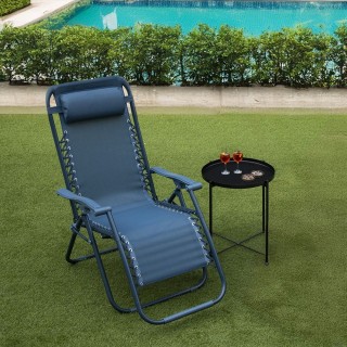 Galileo Πολυθρόνα χαλάρωσης Rio Est σε μπλε χρώμα με σκελετό από αν...