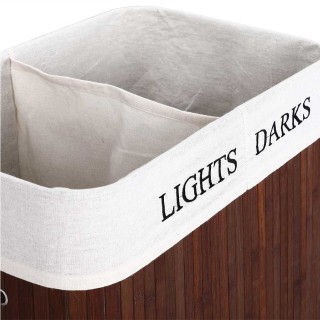 BAKAJI Πτυσσόμενο Διπλό  Καλάθι Απλύτων 52 x 32 x 63 εκ. από Μπαμπο...