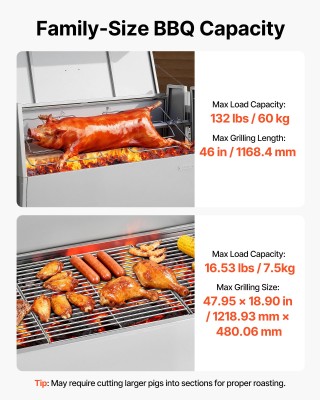 VEVOR Ηλεκτρική Σούβλα BBQ για Αρνί & Γουρούνι, 60 kg, με Ρόδες, 4 ... VEVOR Ηλεκτρική Σούβλα BBQ για Αρνί & Γουρούνι, 60 kg, με Ρόδες, 4 ...