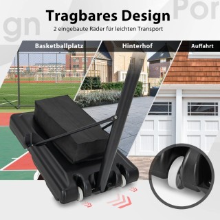 Costway Ρυθμιζόμενη σε ύψος μπασκέτα εξωτερικού χώρου με βάση και δ... Costway Ρυθμιζόμενη σε ύψος μπασκέτα εξωτερικού χώρου με βάση και δ...