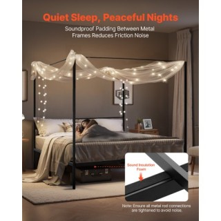 VEVOR Μεταλλικό Κρεβάτι King Size με Τέσσερις Κολόνες - Μαύρο HGCJS... VEVOR Μεταλλικό Κρεβάτι King Size με Τέσσερις Κολόνες - Μαύρο HGCJS...