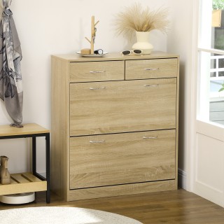 Ντουλάπα παπουτσιών HOMCOM σε μοριοσανίδα με 2 ρυθμιζόμενα εσωτερικ... Ντουλάπα παπουτσιών HOMCOM σε μοριοσανίδα με 2 ρυθμιζόμενα εσωτερικ...