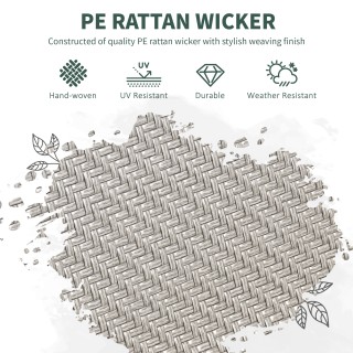 Outsunny Σετ με 4 στοιβαζόμενες καρέκλες κήπου με μπράτσα σε PE Rat...