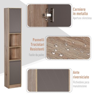 Homcom Ξύλινο ντουλάπι μπάνιου εξοικονόμησης χώρου με 2 ντουλάπια κ... Homcom Ξύλινο ντουλάπι μπάνιου εξοικονόμησης χώρου με 2 ντουλάπια κ...