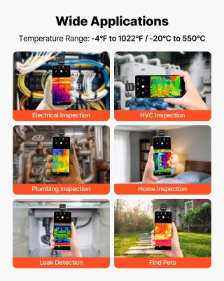 VEVOR Θερμική Κάμερα για Android Smartphone και Tablet 160x120 με S... VEVOR Θερμική Κάμερα για Android Smartphone και Tablet 160x120 με S...
