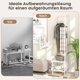 Costway Λευκή Μεταλλική Γωνιακή Κρεμάστρα με Άνω Γάντζο HU11159WH Costway Λευκή Μεταλλική Γωνιακή Κρεμάστρα με Άνω Γάντζο HU11159WH