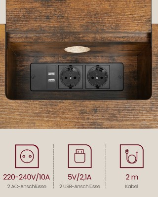 VASAGLE Κονσόλα Τραπέζι με Πρίζα για Εξοικονόμηση Χώρου, 25 x 120 x... VASAGLE Κονσόλα Τραπέζι με Πρίζα για Εξοικονόμηση Χώρου, 25 x 120 x...