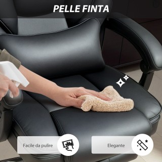 HOMCOM Καρέκλα Γραφείου από Δερματίνη PU με Υποπόδιο, Ρυθμιζόμενο Π... HOMCOM Καρέκλα Γραφείου από Δερματίνη PU με Υποπόδιο, Ρυθμιζόμενο Π...