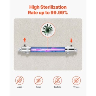 VEVOR Φίλτρο Υπεριώδους Νερού 220V 25W 6GPM SJHXTUV25W6GBE9K5V2