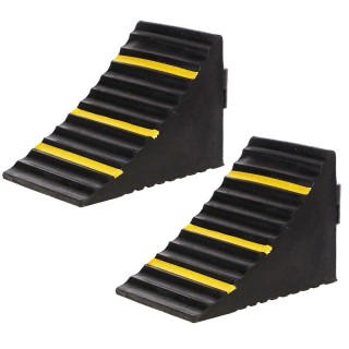 BAKAJI Σετ 2 σφήνες τροχών μπλοκαρίσματος τροχών από σκληρό καουτσ... BAKAJI Σετ 2 σφήνες τροχών μπλοκαρίσματος τροχών από σκληρό καουτσ...