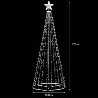 BAKAJI  Φωτεινό Χριστουγεννιάτικο Δέντρο LED RGB Πολύχρωμο 220 cm 5...