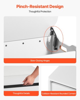 VEVOR Λευκό Ξύλινο Παιδικό Σκαμπό/Κουτί Αποθήκευσης με Πλάτη XTETCW... VEVOR Λευκό Ξύλινο Παιδικό Σκαμπό/Κουτί Αποθήκευσης με Πλάτη XTETCW...