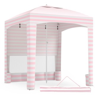 Costway Σκηνή Παραλίας Ροζ 245 x 185 x 185 cm με Ρυθμιζόμενο Ύψος, ...