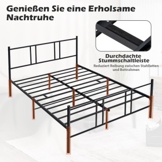 Costway  Ανθεκτικό και Κομψό Μεταλλικό Κρεβάτι Πλατφόρμας με Αποθηκ...