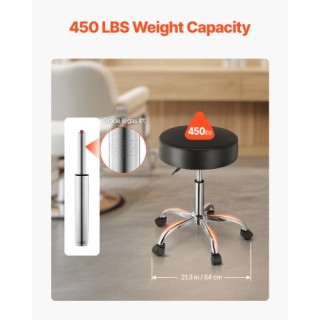 VEVOR Περιστρεφόμενο Σκαμπό με Ρόδες Ρυθμιζόμενο Ύψος Μαύρο YDHSJSY... VEVOR Περιστρεφόμενο Σκαμπό με Ρόδες Ρυθμιζόμενο Ύψος Μαύρο YDHSJSY...