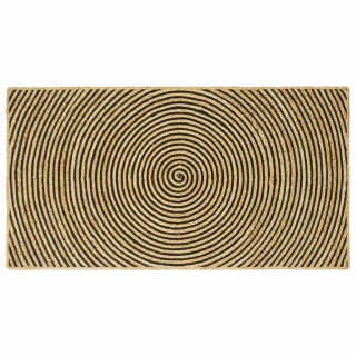 vidaXL Χαλί Φυσικό και Μαύρο 100 x 200 cm Γιούτα 42010740