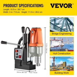 Μαγνητικό Δράπανο VEVOR 980W 220V-240V, 680 rpm, 35MM για Διάτρηση ... Μαγνητικό Δράπανο VEVOR 980W 220V-240V, 680 rpm, 35MM για Διάτρηση ...