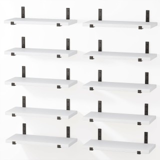 BAKAJI Σετ 10 Λευκά Ξύλινα Ράφια Τοίχου για Εξοικονόμηση Χώρου 40.... BAKAJI Σετ 10 Λευκά Ξύλινα Ράφια Τοίχου για Εξοικονόμηση Χώρου 40....
